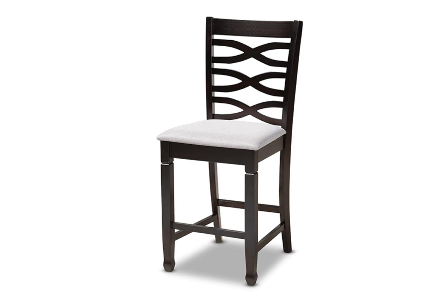 Baxton Studio Lanier Modern and Contemporary Gray Fabric Upholstered Espresso Brown Finished 5-Piece Wood Pub Set
